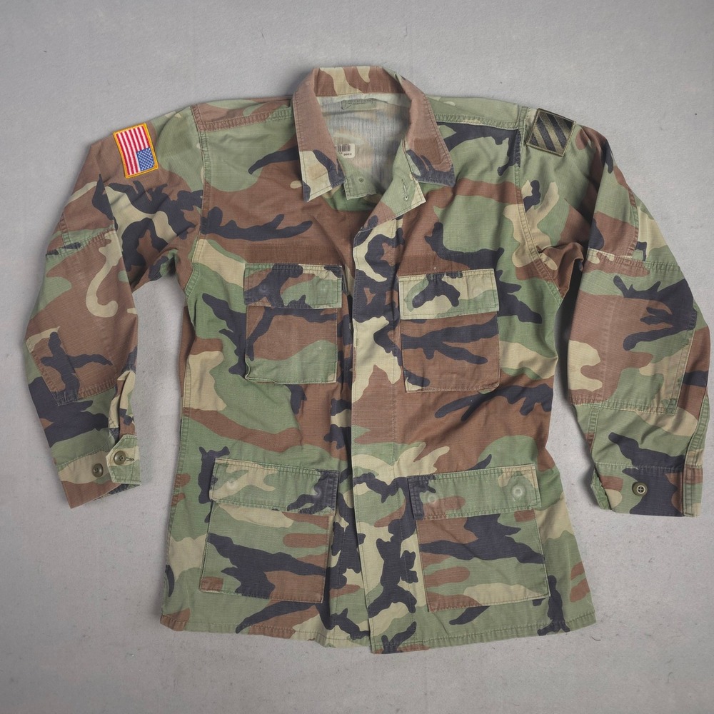 Mens Military Camo‎ Jacket U.S. Army Woodland Camouflage Medium Long Field Coat